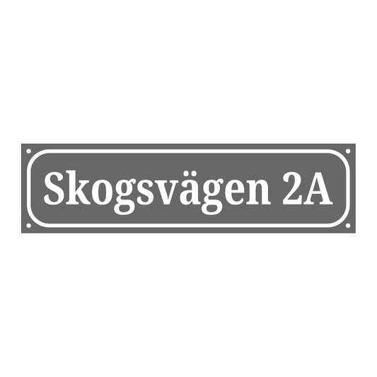 Husskylt i neutral stil