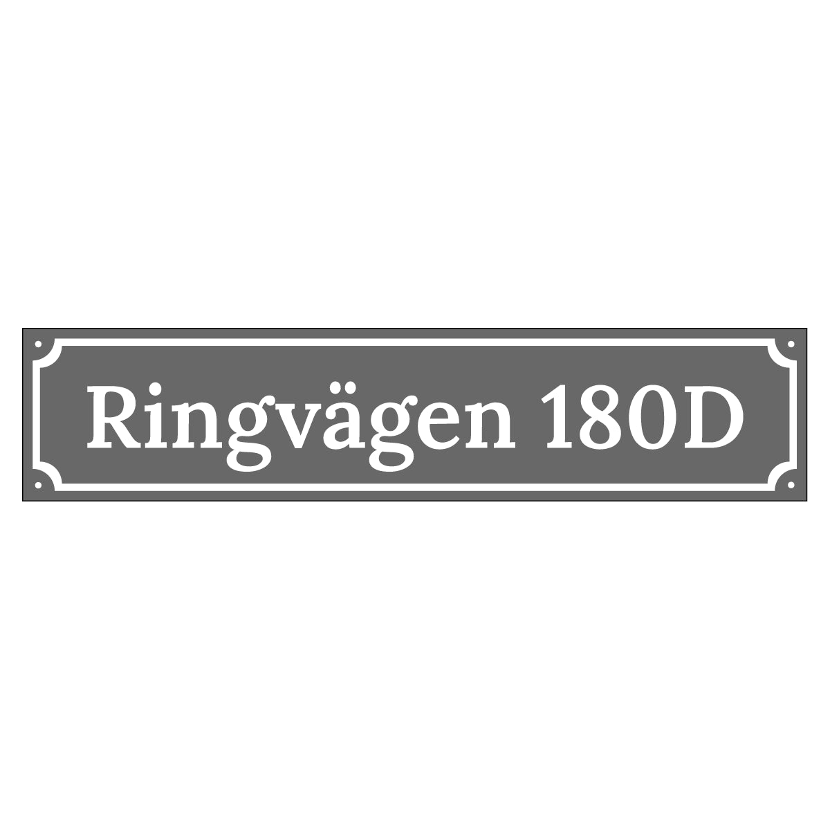 Husskylt - Grå/Vit - 500x110mm - Gammaldags stil